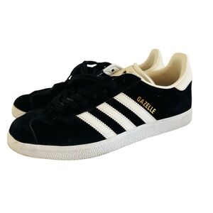 Adidas Gazelle Black with White Stripes Shoes Size